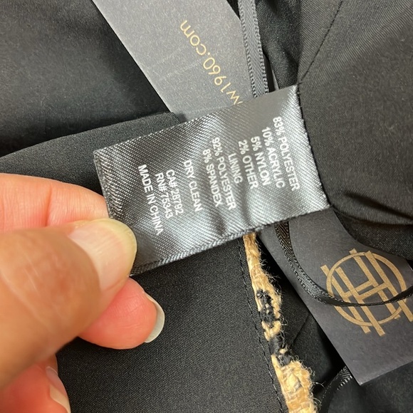 House of Harlow 1960 Tweed Crop Top & Skirt Houndstooth Set Tan/Black Size M NEW - Picture 14 of 16